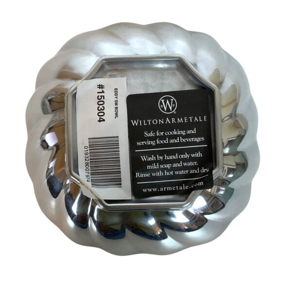 Wilton Armetale Eddy Small Bowl Square Scalloped Edge Shiny Pewter #153004 - Picture 8 of 8